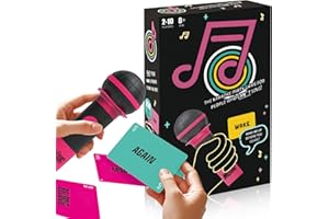 ATG Mic Karaoke Party Game - Hilarious Singing Challenge for Families & Friends with 250 Song Lyrics - Perfect for Game Nights & Birthday Parties 8 Years Old (2-10 Players)