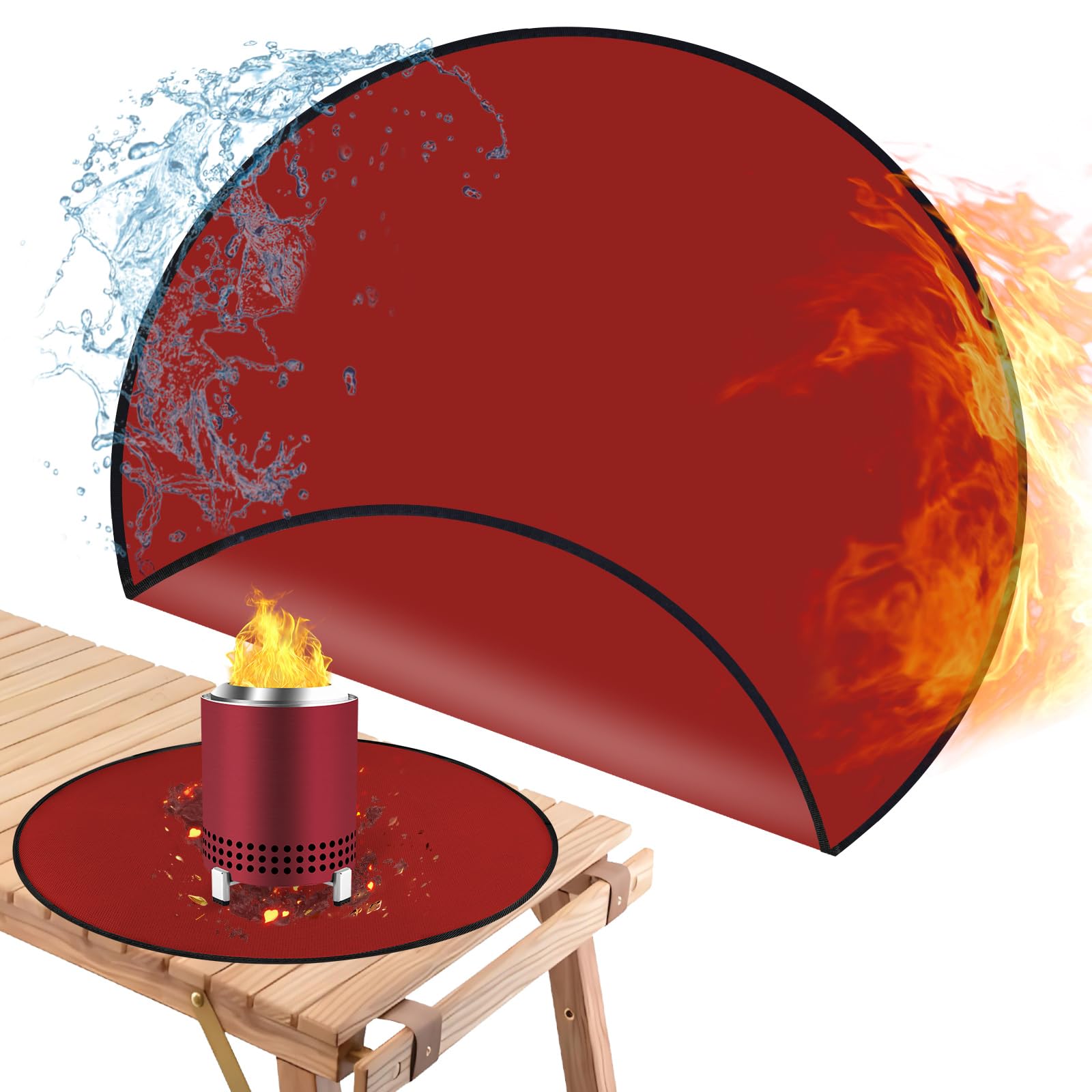 Photo 1 of Round Fire Pit Mat Compatible with Solo Stove Mesa Accessories, Fire Proof Mat Compatible with Solo Stove Mesa Table Mat Under Fire Pit,Small Under Grill Mats for Outdoor Grill Table Top Protection