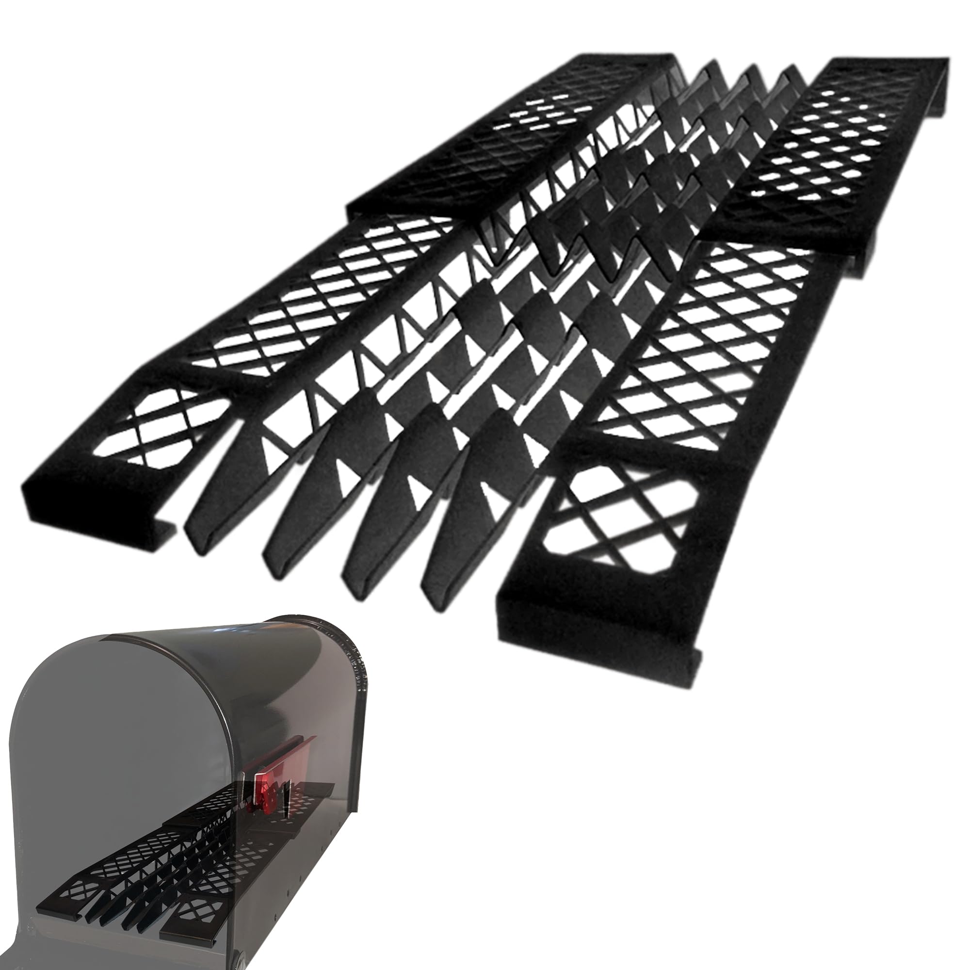 Dry Mailbox Plastic Mailbox Insert Mesh - Elevated Mailbox Tray to Keep Mails High - Expandable Heavy Duty Mailbox Accessories - Mailbox not Included
