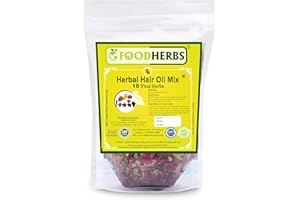 Foodherbs Herbal Hair Oil Mix | Herbs For Hair Growth | 18 Vital Herbs For Long, Thick, And Lustrous Hair | Hair Care Product For Women And Men | DIY Oil Infusion