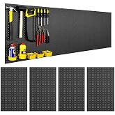 WallPeg Pegboard Kit - 4 Each 24"x16" Peg Board Panels - Made in USA - Mounted Size is 64" x 24" Pegboards Wall Organizer for Walls Home, Garage Tool Storage, Office Organization, Kitchen, Craft Room