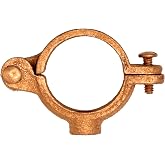 Hinged Split Ring Pipe Hanger Copper Plated Fits 3/8" Rod (1-1/4", 5-Pack)