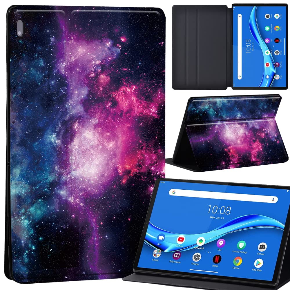Case For Lenovo Tab M10 FHD Plus 10.3 inch (TB-X606X TB-X606F) Leather Case with Auto Wake-up, Flip Case for Lenovo Tab M10 FHD Plus Cover (pink cluster in space)