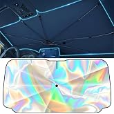 Windshield Sun Shade Umbrella, Foldable Car Umbrella Sunshade, Foldable Sun Visor for Sedan & SUV, Keeps Car Cool, Blocks Heat, 360° Bendable Handle(55