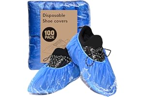 DCLOBTOP Bag CPE Shoe Covers Disposable - 100 pcs Booties for Shoes Covers,Disposable Shoe Covers for Indoors,Water and dust proof Shoe Cover,Shoe Covers for Houseworking,Visiting and Decorating