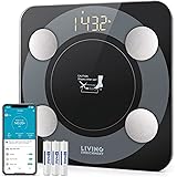 Bluetooth Scale for Body Weight, Living Enrichment Smart Body Fat Weight BMI Bathroom Wireless Scale with High Accuracy Senso