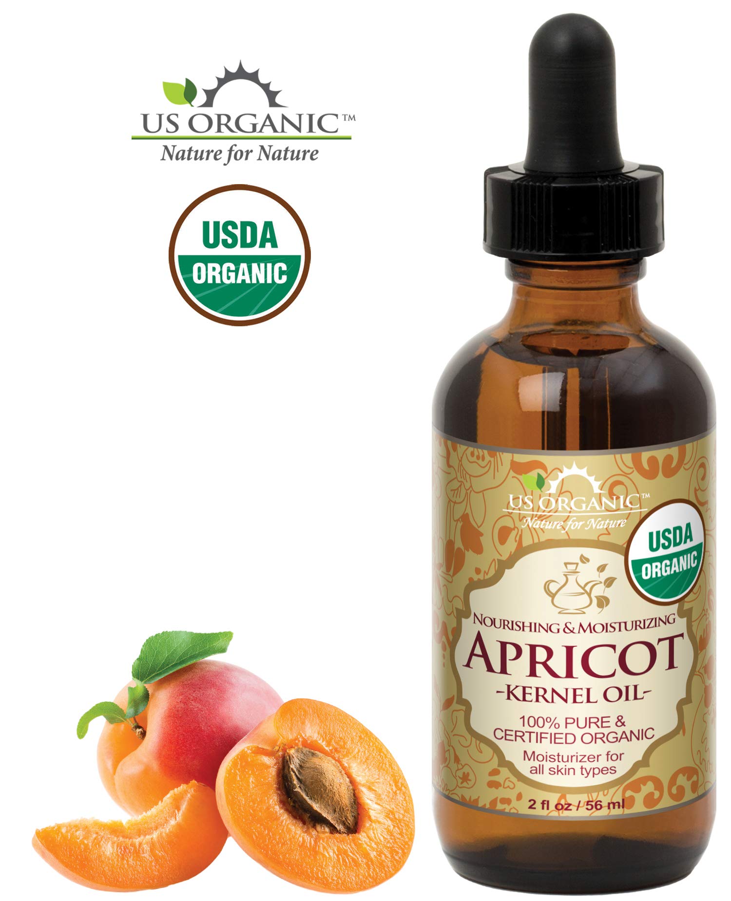 US Organic Apricot Kernel Oil, USDA Certified Organic,100 Pure