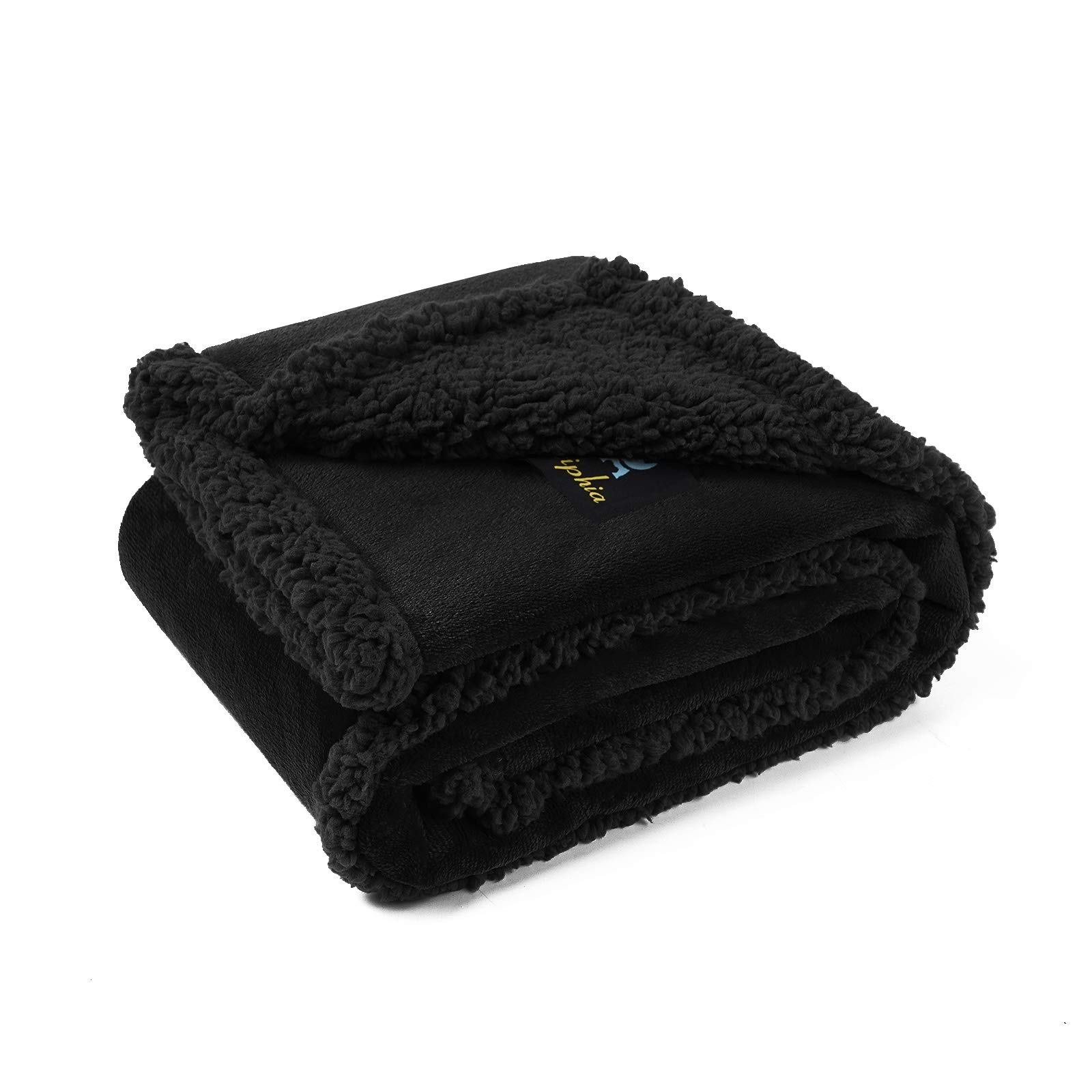 luciphia Waterproof Pet Blanket, Fluffy, Double Layer, Compact, Dog Blanket, Cat Puppy, Black, S (71 x 100 cm)