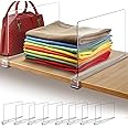 Acrylic Shelf Dividers for Closet Organization Clothes, Purse Organizer for Closet Storage, Clear Closets Divider for Shelves, Hand Bag Organizer for wood shelves, Separators for Sweater, Shirt - 8pcs