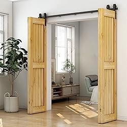 CCJH 60" Bi-Folding Sliding Barn Door Hardware Kit