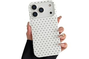TQLGY for iPhone 17 Pro Case Cute Polka Dot Phone Case Soft TPU Slim Shockproof Protective Cover for Women Girls, White