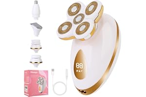 MOSAGO Electric Razors for Women, 5 in 1 Painless Rechargeable Dusk Shaver Womens, Women's Shavers Everything, Lady Leg/Bikini/Face Hair Removal Products, Female Wet Dry Shaving Machine