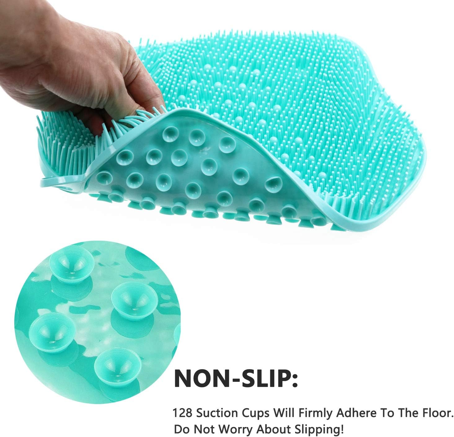 Newthinking Foot Scrubber Cleaner Massager, Shower Foot Massager Cleaner Brush with Non-Slip Suction Cups and Foot Acupressure Massage Mats for Foot Care, Foot Circulation & Reduces Foot Pain (Green): Health & Personal Care