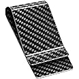 Travelambo Carbon Fiber Money Clip Front Pocket Wallet Minimalist Wallet Slim Wallet Credit Business Card Holder (CB black)