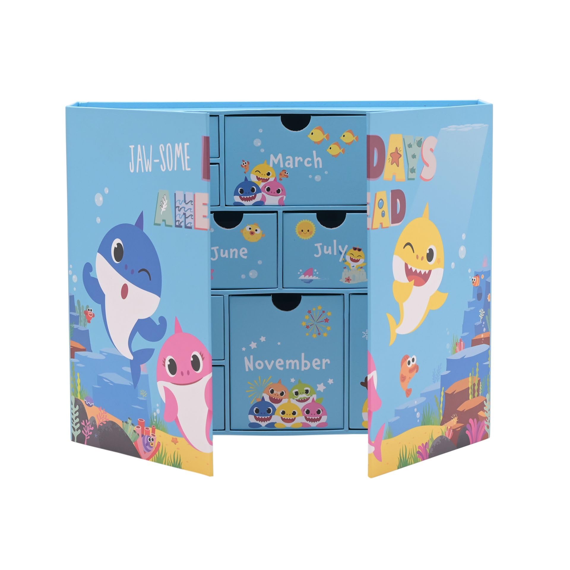 Widdop Baby Shark Keepsake Box Storage Kids Bedroom Gift Children Trinkets New Born Baby Shower Present Sturdy Paperwrapped Card