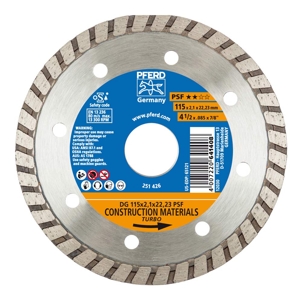 Pferd 68011222 Diamond Cutting Disc DG 115 x 2.1 x 22.23 Universal Line