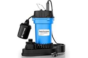 FOTING 3/4HP Submersible Sump Pump,4500 GPH Cast Iron Sewage/Effluent Pump,Automatic Tethered Float Switch,Septic Pump for Basement,Septic Tank,Basin,Sewage Well,Sewage System,1-1/2" NPT Discharge
