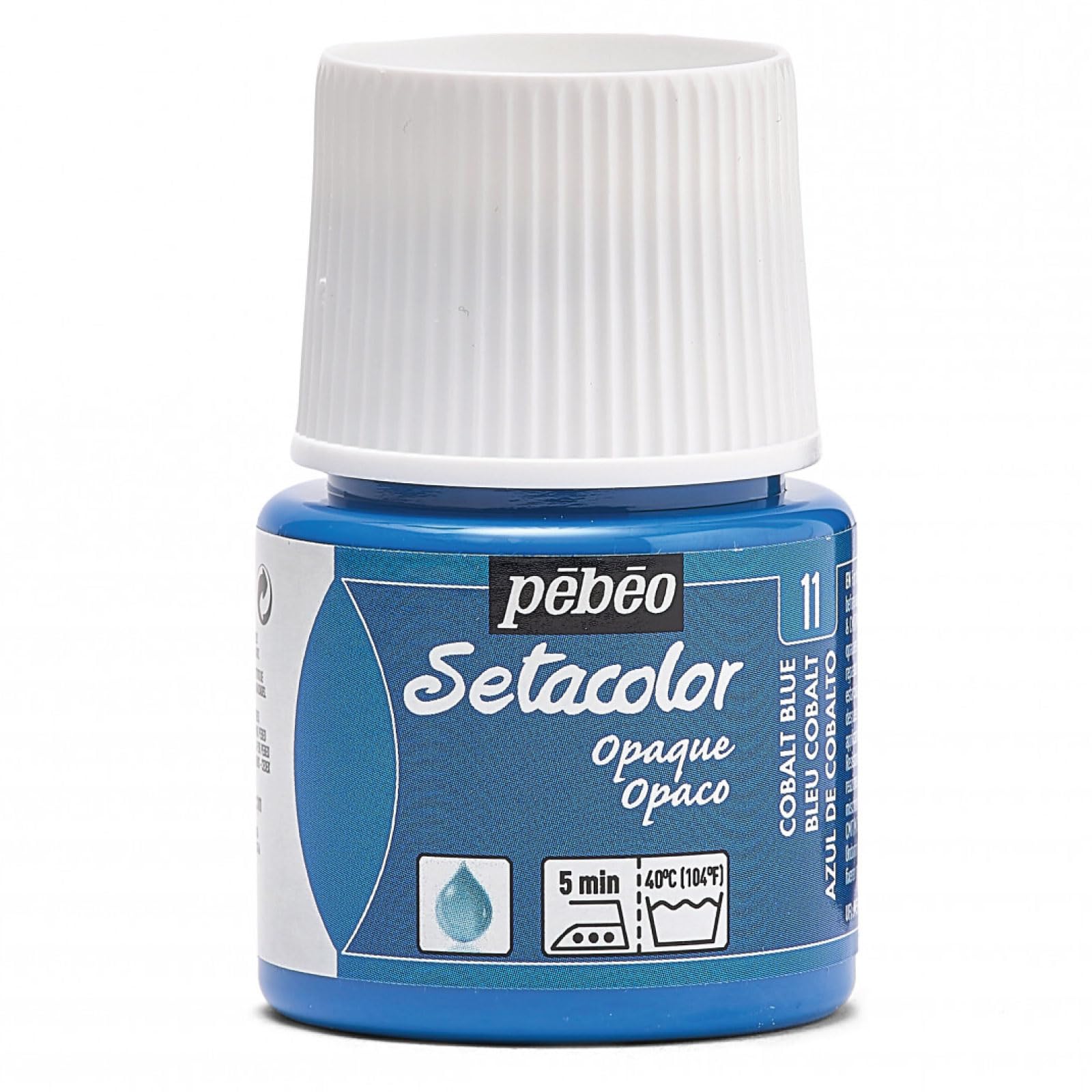 PEBEO Setacolor Opaque Fabric Paint 45-Milliliter Bottle, Cobalt Blue,Cobalt Blue, 295-011
