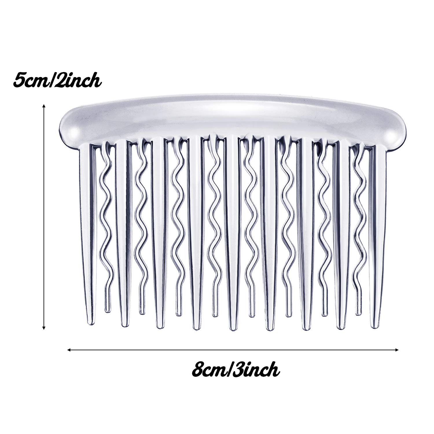 24 Pieces Plastic Hair Side Combs Wave Teeth Hair Combs Hair Clip Comb Bridal Wedding Veil Comb for Fine Hair (Mix Color) : Beauty