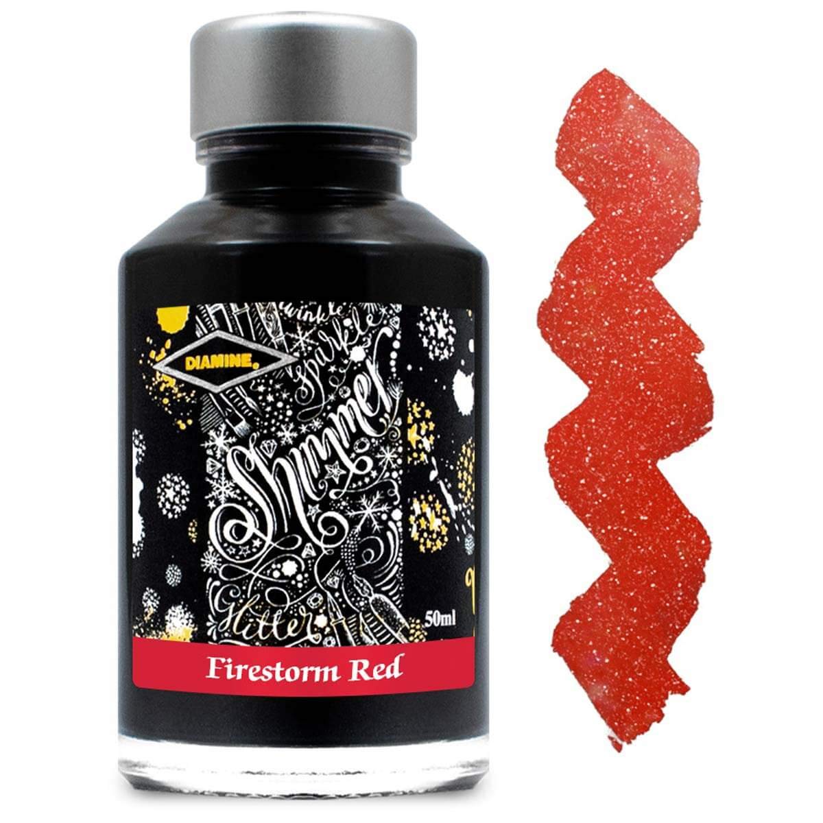 Diamine 50ml Shimmer Ink Firestorm Red