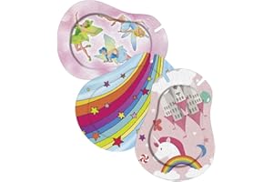 Ortopad® Bamboo for Girls, Adhesive Eye Patches, 30/Pack, Regular Size - Fairies, Rainbow Stars, Fantasy