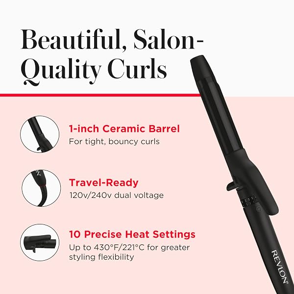 REVLON SMOOTHSTAY 1 INCH CURLING IRON, COCONUT OIL INFUSED CERAMIC CURLING WAND WITH TOURMALINE IONIC TECHNOLOGY, TIGHT BOUNCY CURLS, ENHANCED SHINE, REDUCED FRIZZ