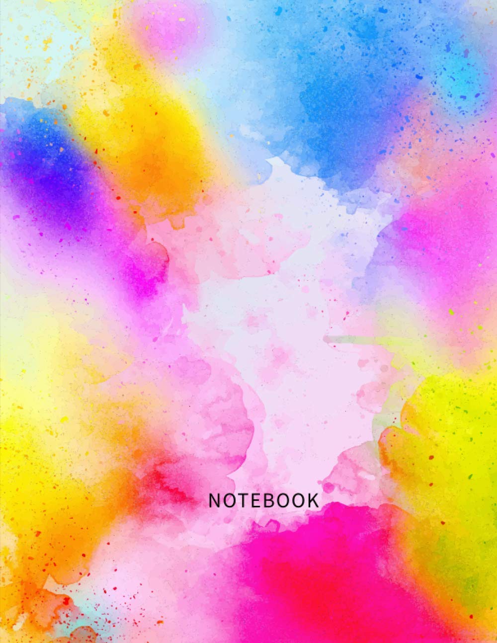 Notebook: Lined Notebook Journal for Writing - Journal Notebook Lined Paper for Everyone | Colorful Rainbow Notebook Watercolor (Large-A4-8.5 x 11 inches 120 Pages)