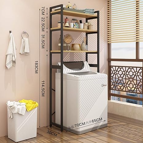 Amazon 洗濯機ラック トイレドラム 上棚 バルコニー収納ラック 省スペース多層収納ラック Color Brass オープンシェルフ ラック オンライン通販