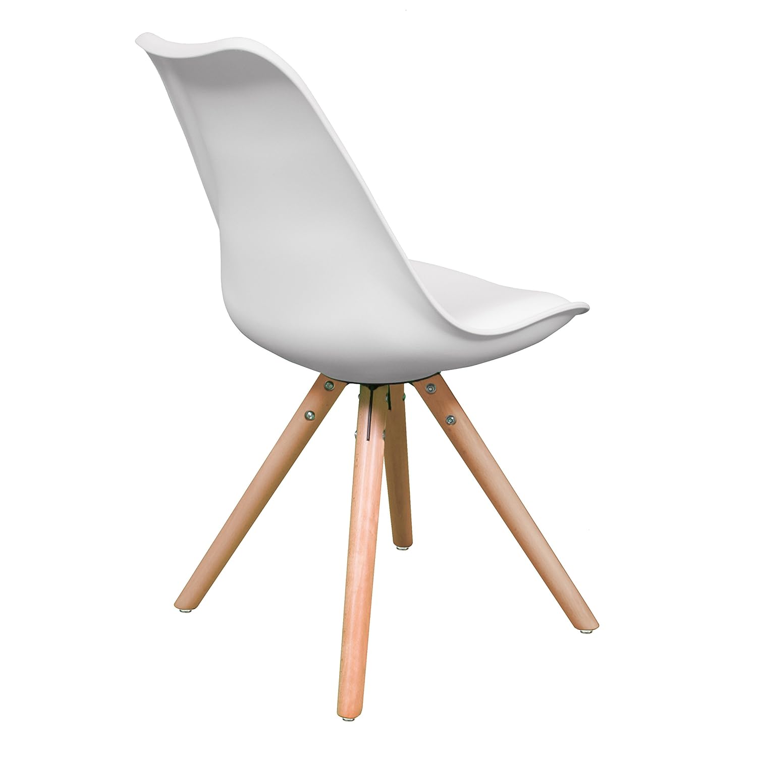 Silla De Comedor Andy Patas De Madera Y Asiento Polipropileno Blanco