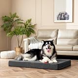 EHEYCIGA Orthopedic Large Dog Bed 91x68x9 cm with Removable Cover Grey view 9