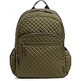 Vera Bradley Women's Cotton Campus Backpack, Climbing Ivy Green - Recycled Cotton, One Size
