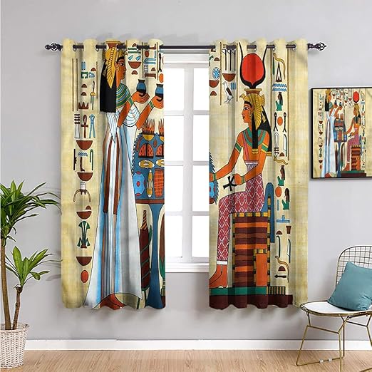 Retro Fabric Curtain, Curtains 39 inch Length Ancient