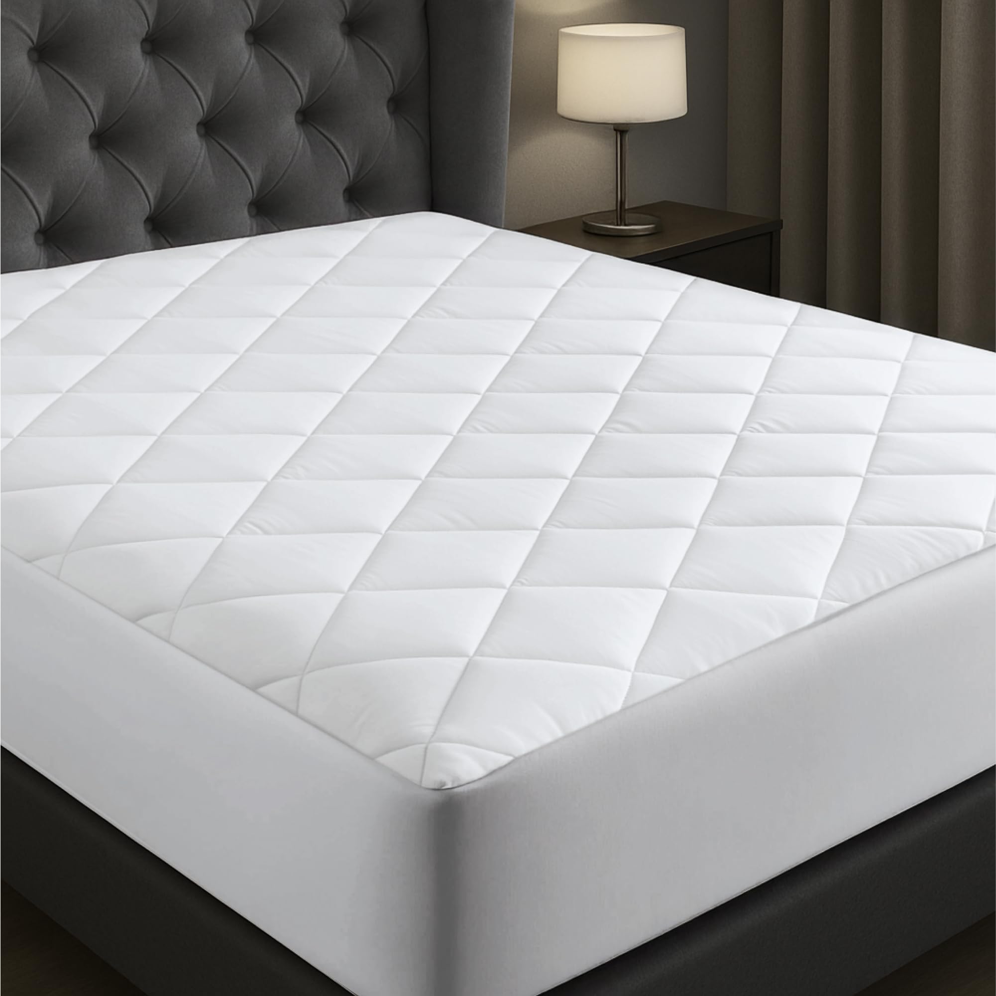 Photo 1 of Niagara Cotton Mattress Pad Queen 60x80 - Non Noisy Cooling Breathable Ultra Plush Absorbent Protector Extra Deep Fits 20 Inches Deep Mattress