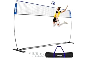 SPOYNAL Volleyball Net for Backyard 12FT 20FT Portable Volleyball Net Adjustable Height Outdoor Indoor Volleyball Net Pro Volleyball Practice Training Set with Carry Bag and Volleyball