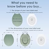 AQUALONA Premium Sage Toilet Seat Soft Close Moulded Wood Hinges 42x35 view 2
