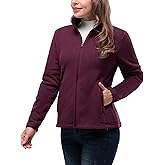 33,000ft Women's Zip Up Fleece Jacket, Long Sleeve Warm Soft Polar Lightweight Coat with Pockets for Winter