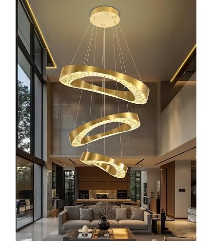 Dnshjue 24 Inch Modern LED Chandelier – Dimmable Circular Pendant Light With Remote, Height Adjustable