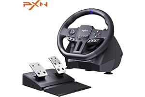 PXN V900 GEN2 PC Racing Wheel 270°/900° Dual Mode Rotation Magnetic Sensor Gaming Steering Wheel with RGB Pedals and Upgraded Type-C Interface Support PXN Wheel App Compatible with PC PS4 PS3 Xbox Series X|S Xbox One Switch