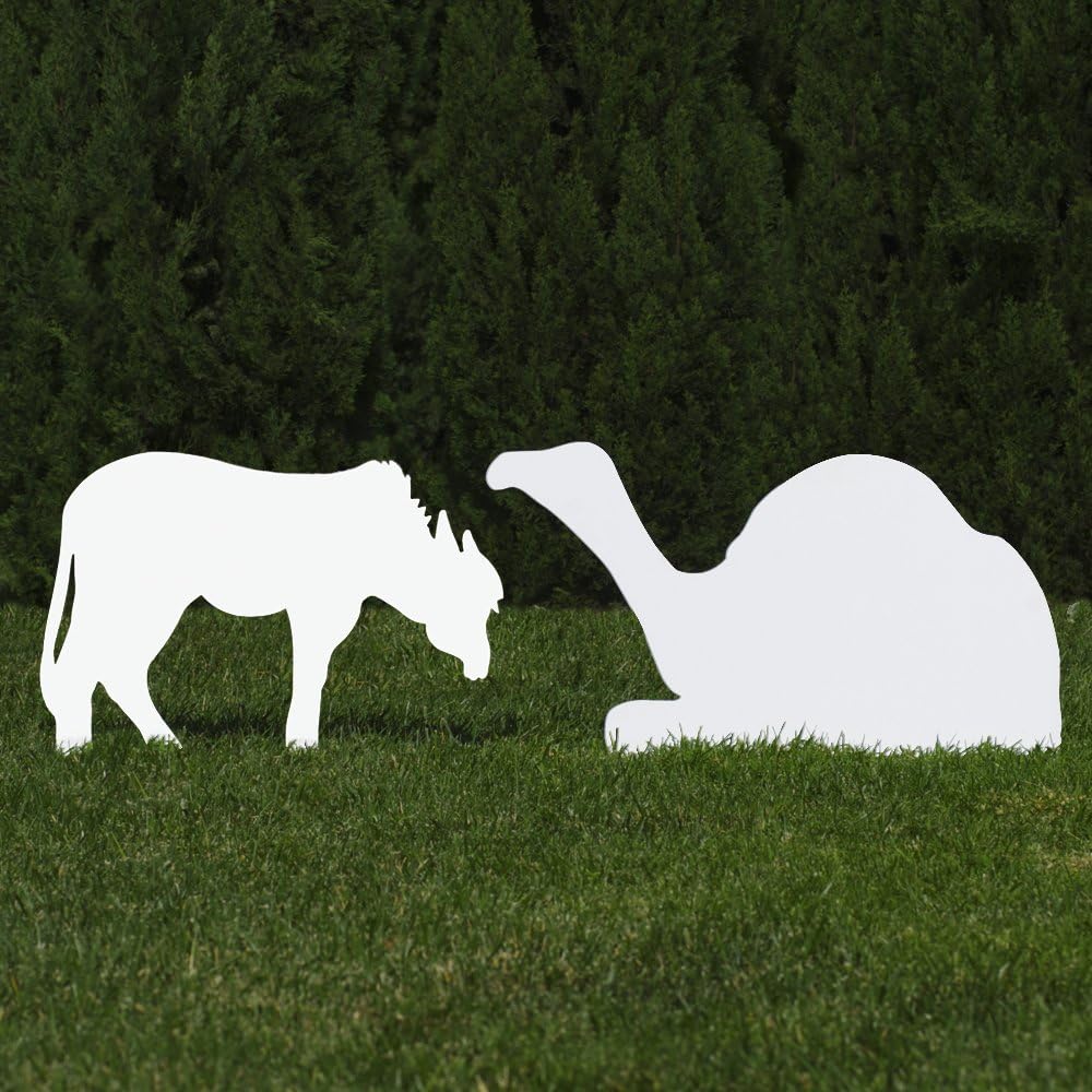 Outdoor Nativity Store Outdoor Nativity Set Add-on - Donkey and Camel (Standard, White)