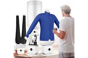 Automatic Clothes Iron and Shoe Dryer, Touched Vertical Steam Closet for Home, 360° Hands-Free Inflatable Wrinkle Remover Mac