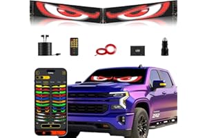 SWIVELIFE Devil Eyes Light for Cars (2-Pack) – 23.4''x4.7'' Dual LED Eyes for Car Windshield | Perfect Sync, Programmable Patterns, App/Remote Control | for Sedans, SUVs, Medium Trucks – Custom Dynamic Sign
