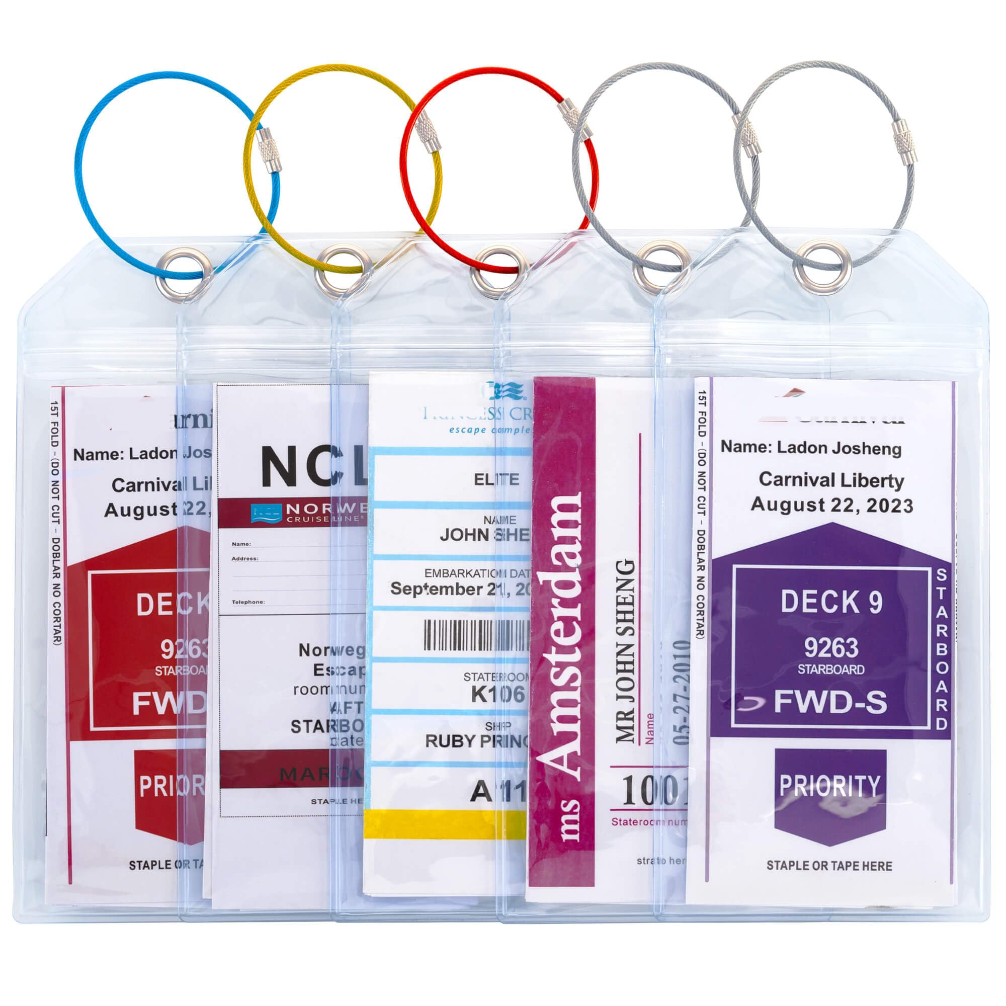Cruise Ship Essentials for Carnival, Princess, NCL, MSC by JOLLYANTS, Cruise Luggage Tag Holders, Cruise Must Haves Waterproof & Reusable