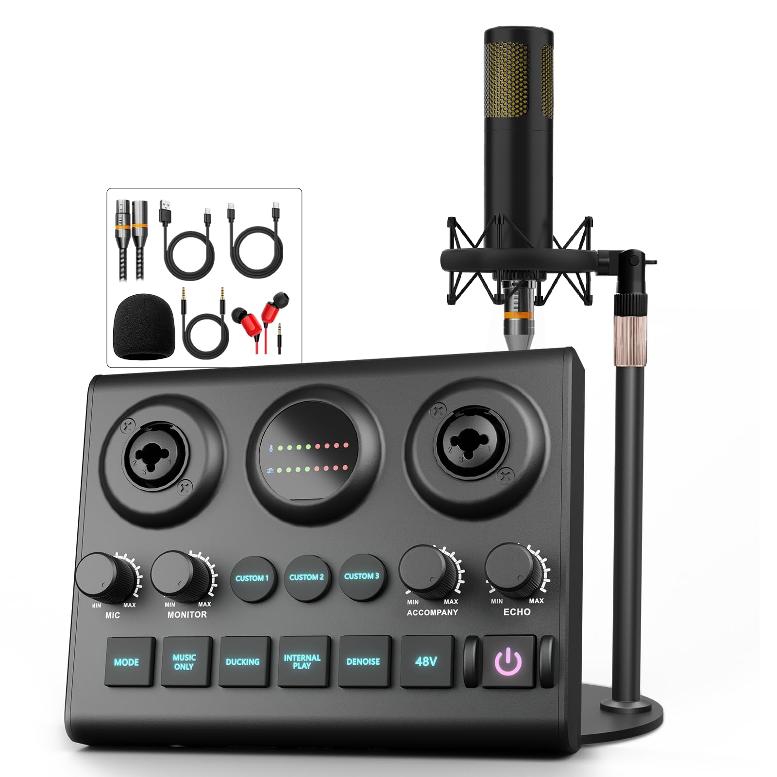 Podcast Equipment Bundle with Audio Interface and
