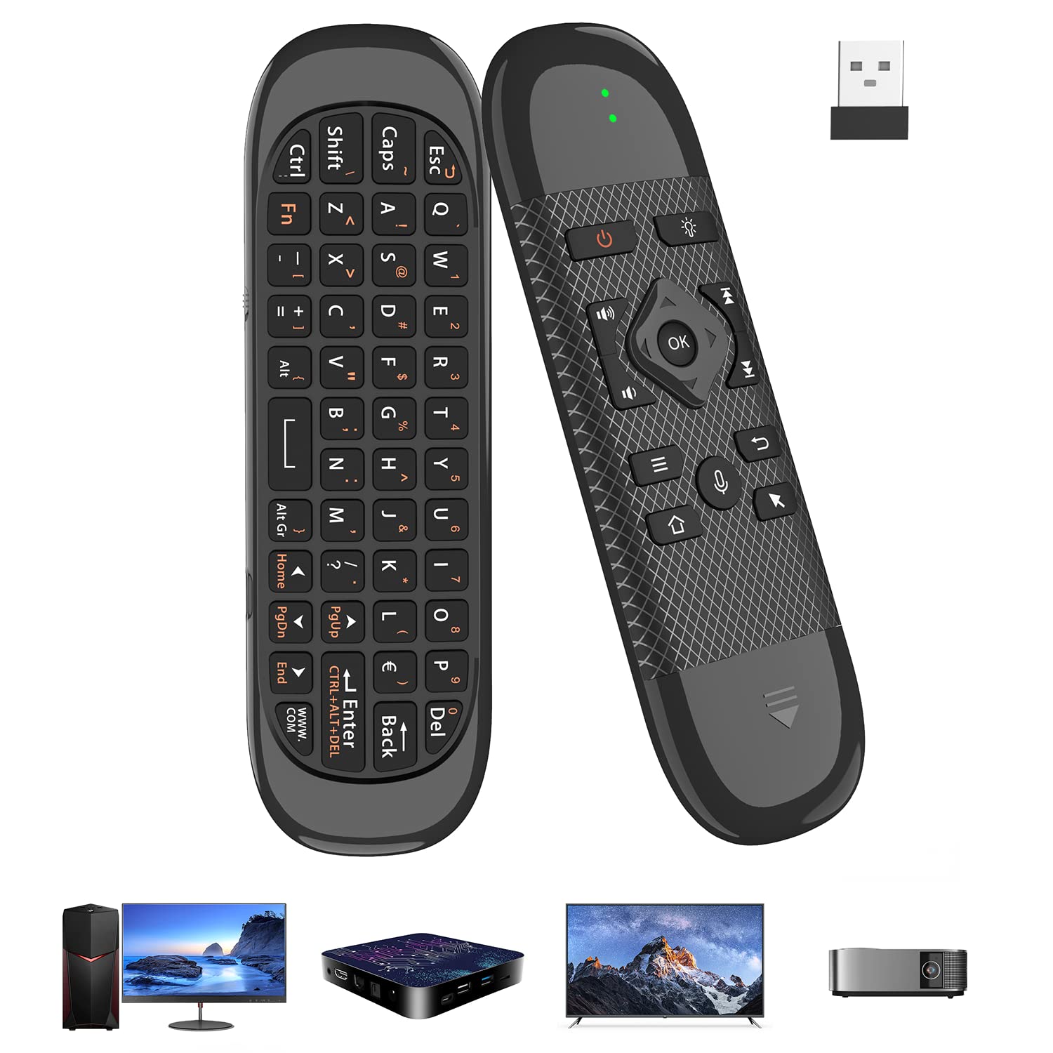 Photo 1 of Air Mouse - with Voice, 6-Axis Gyroscope, Bluetooth, Infrared Learning?Power Button only?, USB Air Mouse Remote Control, Multi-Function Mini Wireless Keyboard, Suitable for Smart TV/Android TV Box/PC