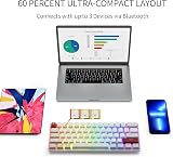 NEW MEN GM610 Wireless 60% Mechanical Keyboard Brown Switches USB-C Bluetooth view 5