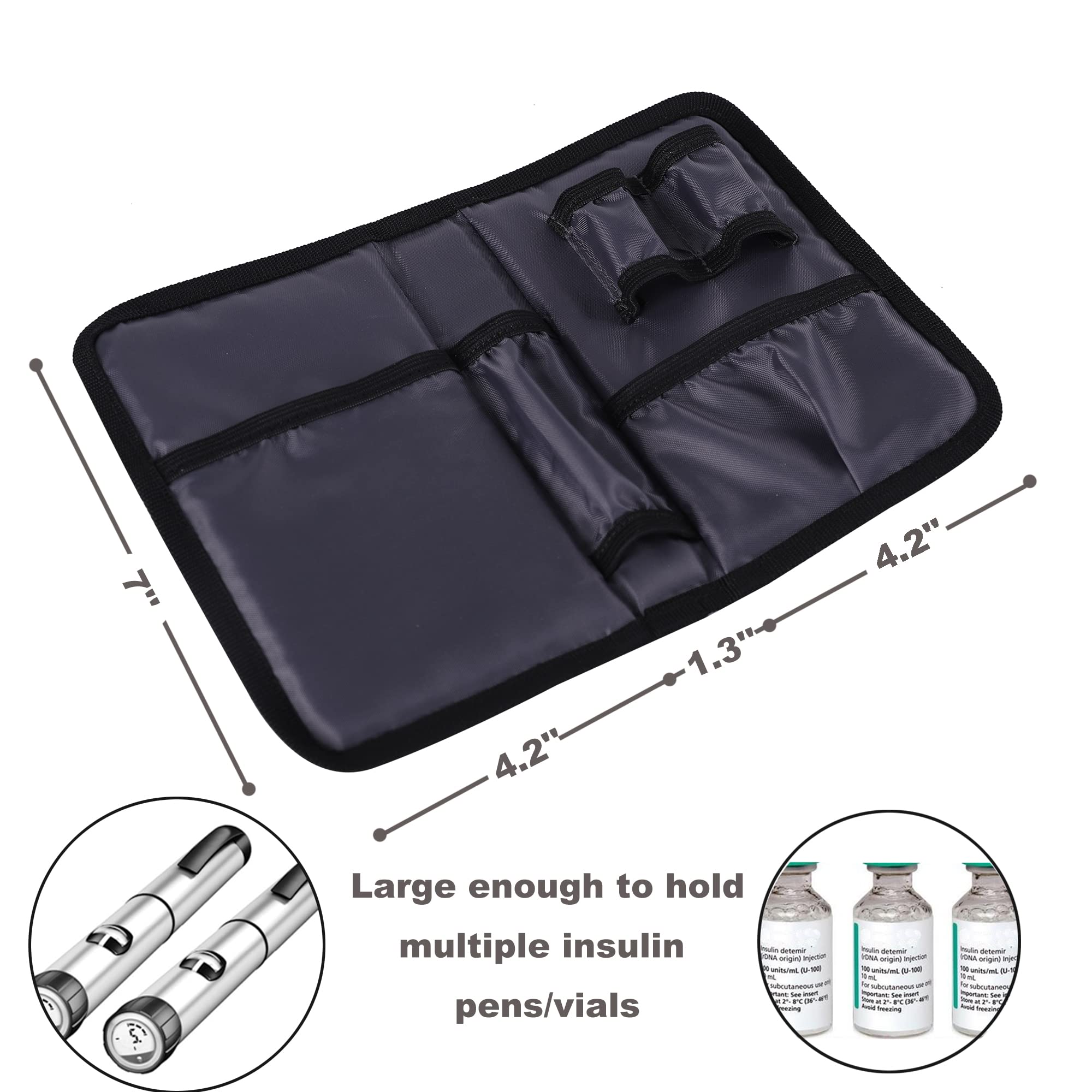 apollo walker Insulin Cooler Travel Case Diabetic Medication Cooler with Ice Packs and Insulation Liner