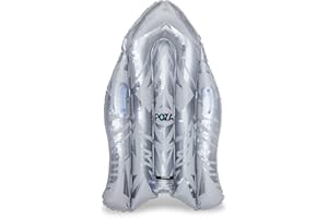 POZA Inflatable Snow Boogie Sled – Luxurious Snow Sled with Handles and Filled with Gold Snowflake Confetti – Premium Heavy Duty Cold Resistant PVC Sled for Adults and Kids – 44 Inch