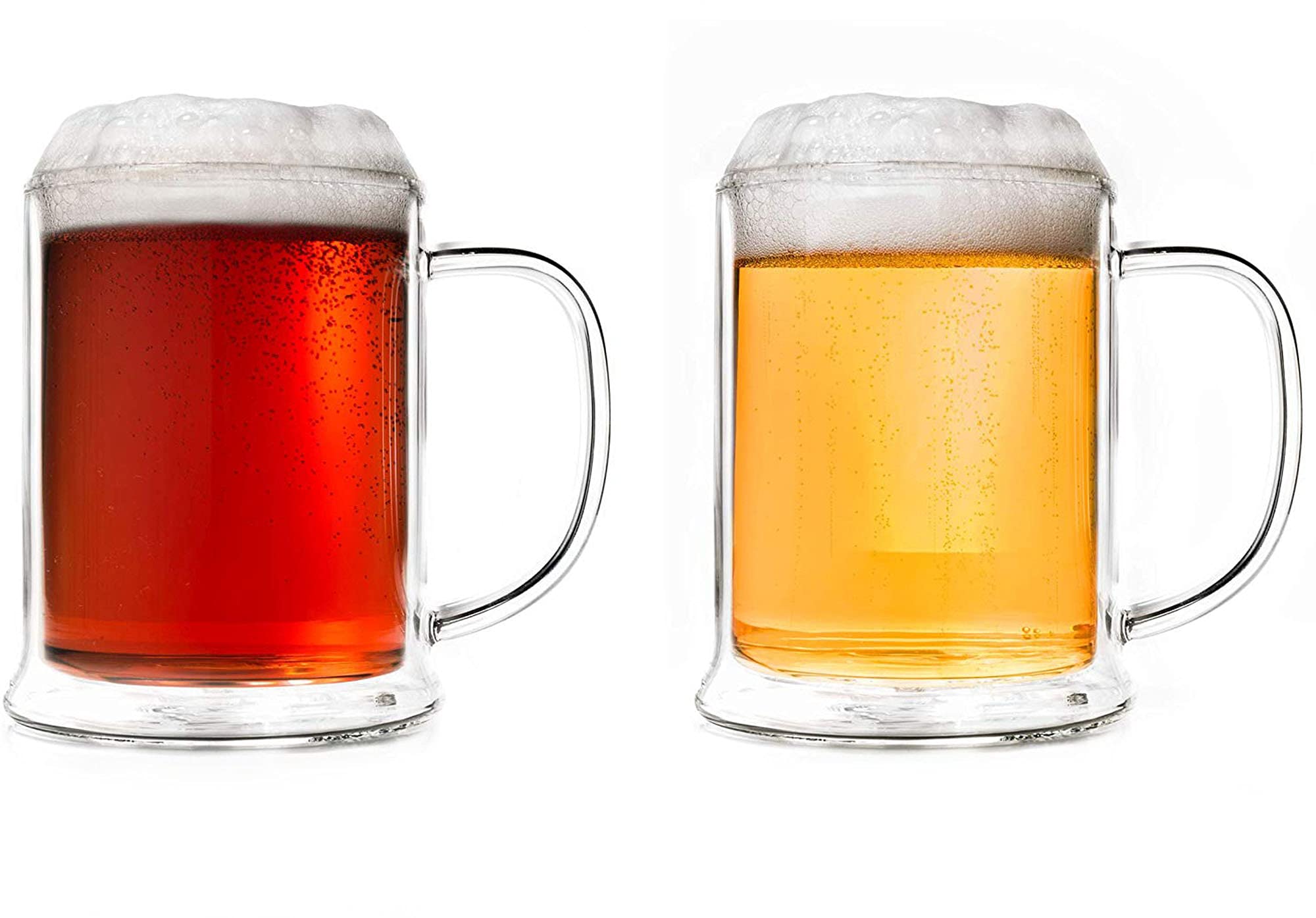 Creano 2X Double-Walled Beer Glass/Deco Glass Beer Tankard | 500ml
