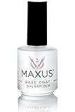 Maxus Nails Base Coat Nail Polish, Prevents from Chipping, and Cracking, Nail Treatment - Clear - 0.5 Ounce