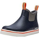 HISEA Men's Deck Rain Boots Saltwater Fishing Booties Waterproof Ankle Rain Boots with High Traction
